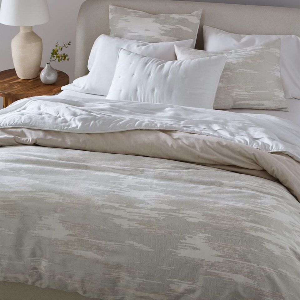 Silky TENCEL™ Jacquard Twill Quilt Cover & Pillowcases West Elm UK